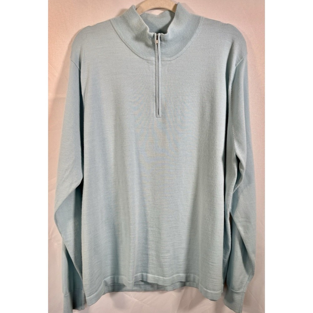 Nordstrom sweater size 2XL 1/4 zip long sleeve baby blue